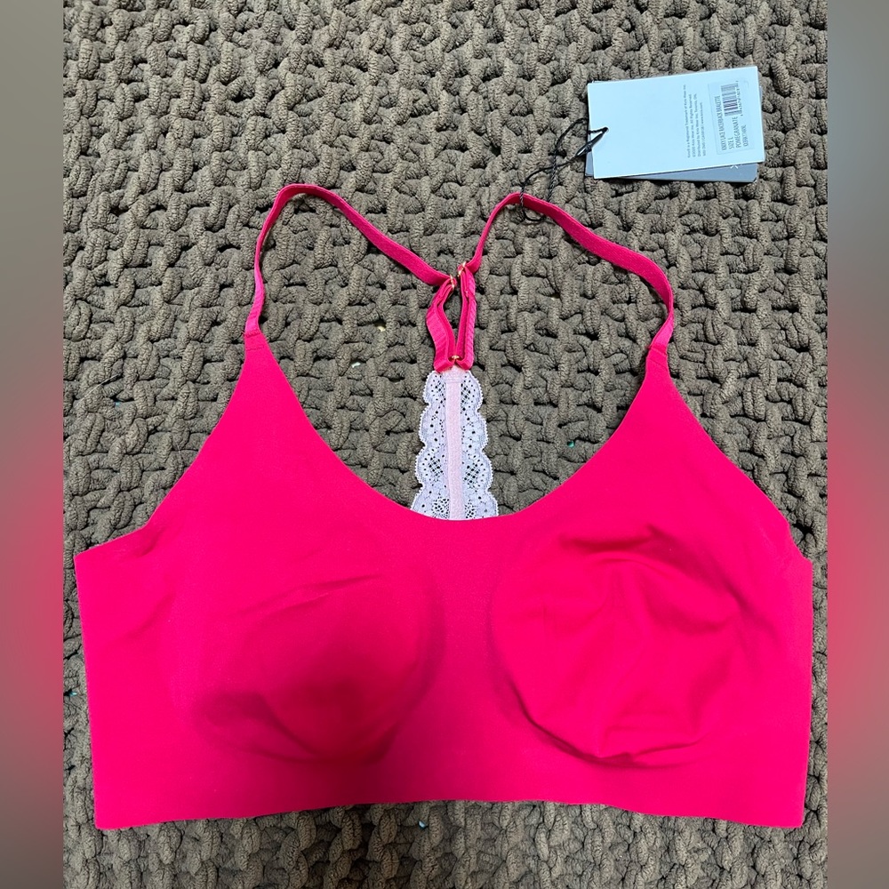 knix Hot Pink Lace-Back Wireless Racerback Bra